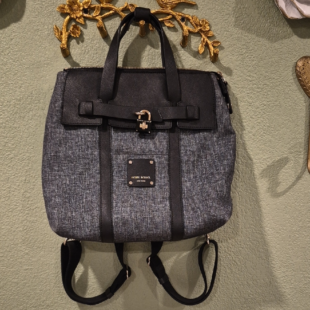 Henri Bendel Black and Gray Convertible Bag